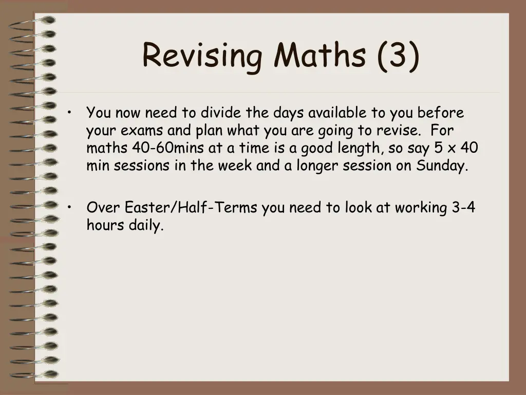 revising maths 3