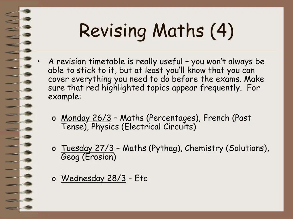 revising maths 4