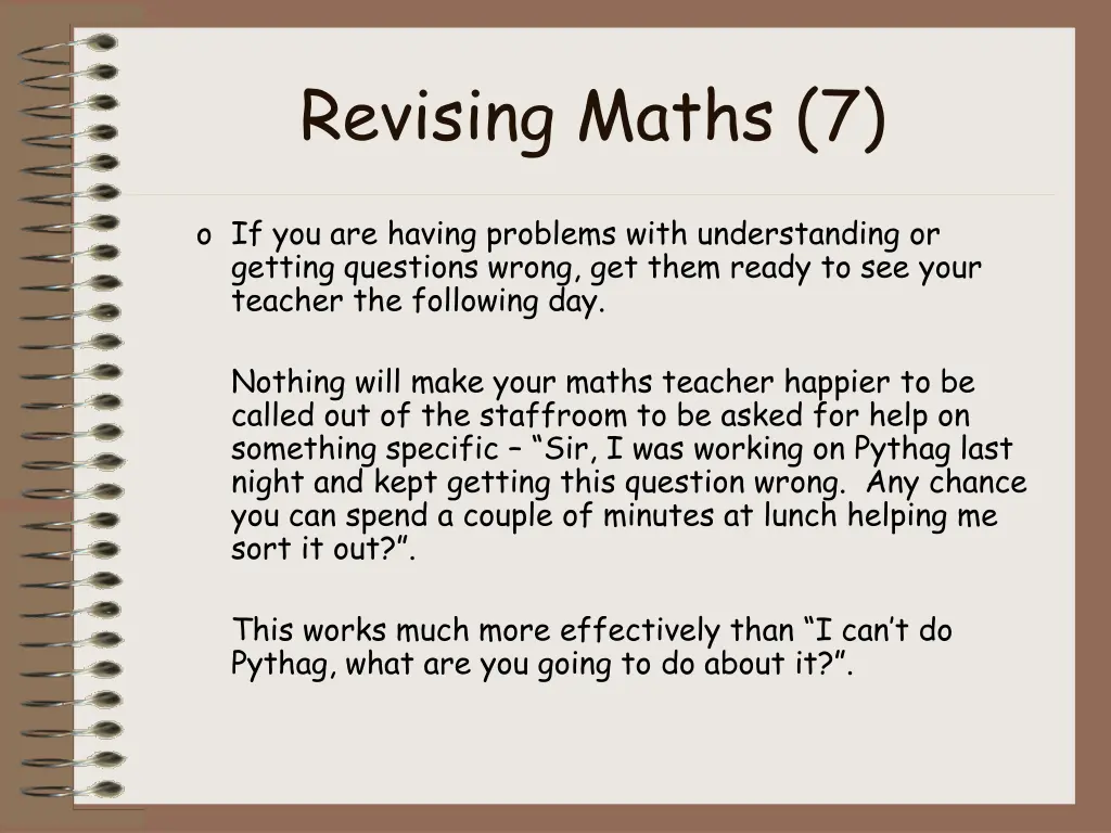 revising maths 7