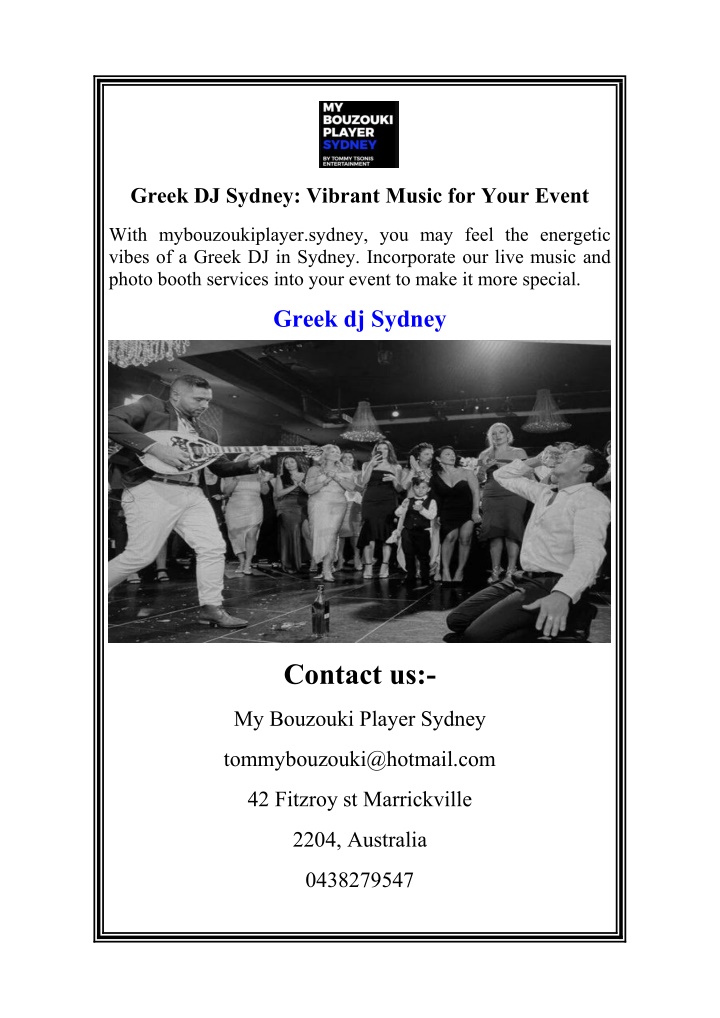 greek dj sydney vibrant music for your event