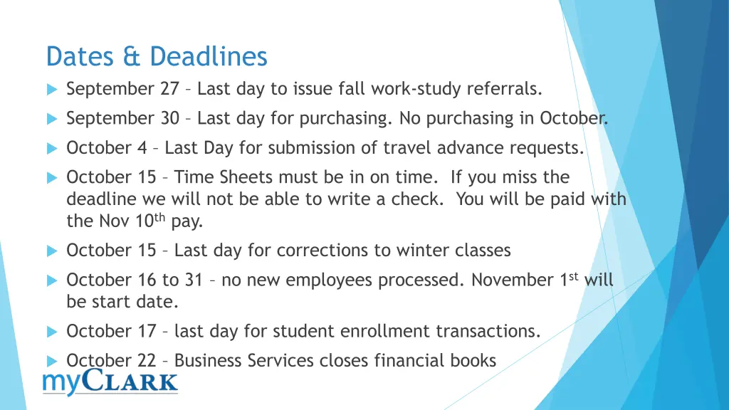 dates deadlines september 27 last day to issue