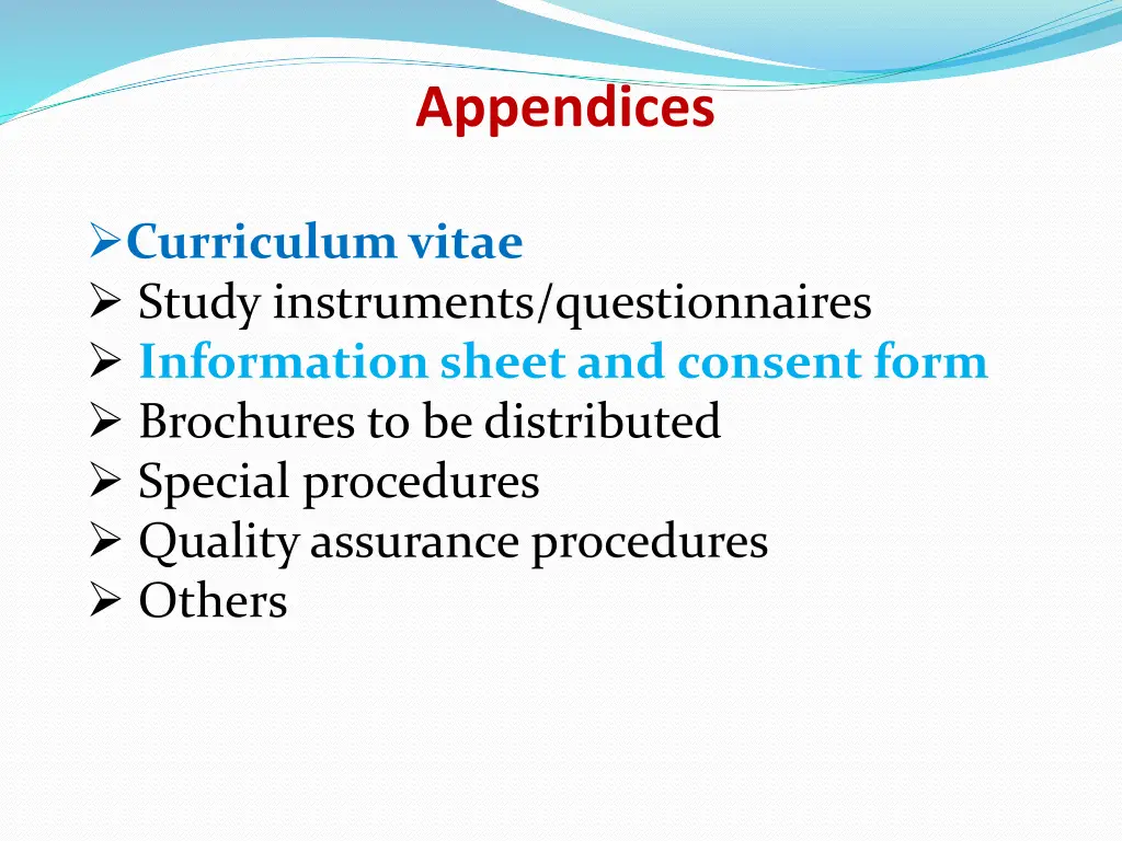 appendices