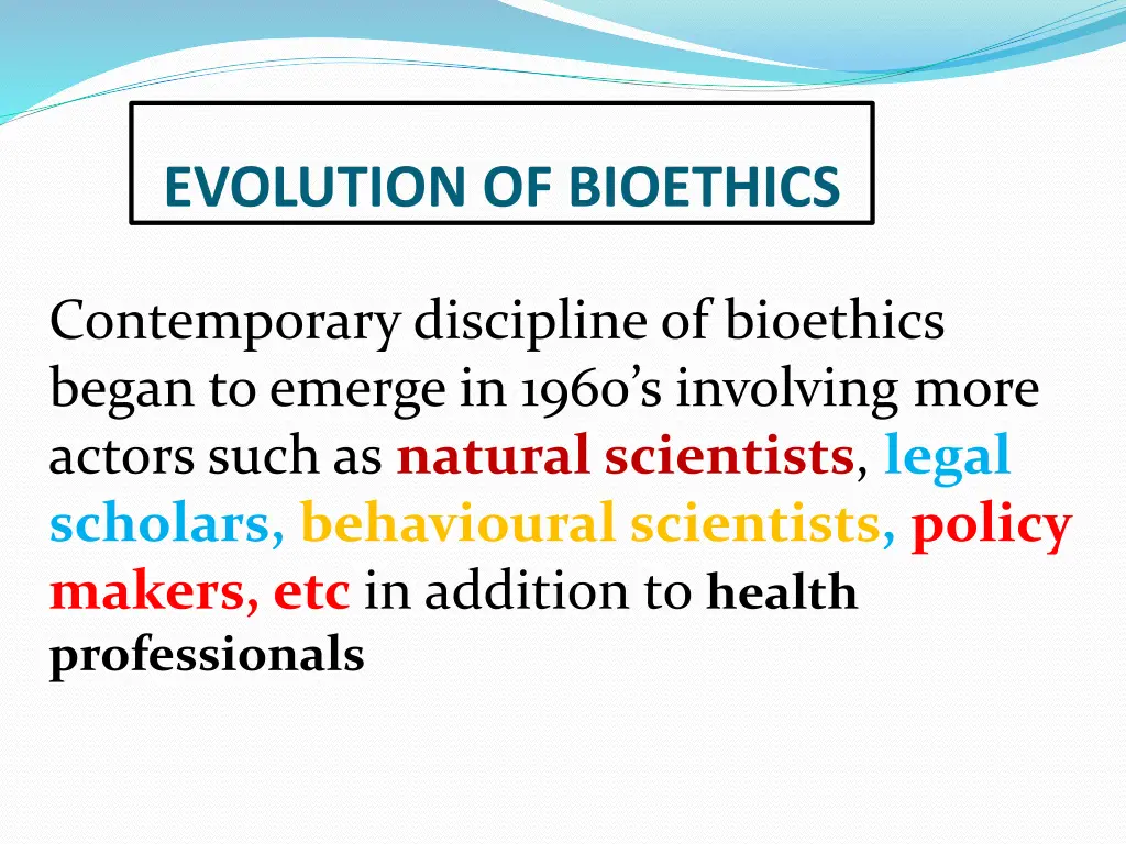 evolution of bioethics