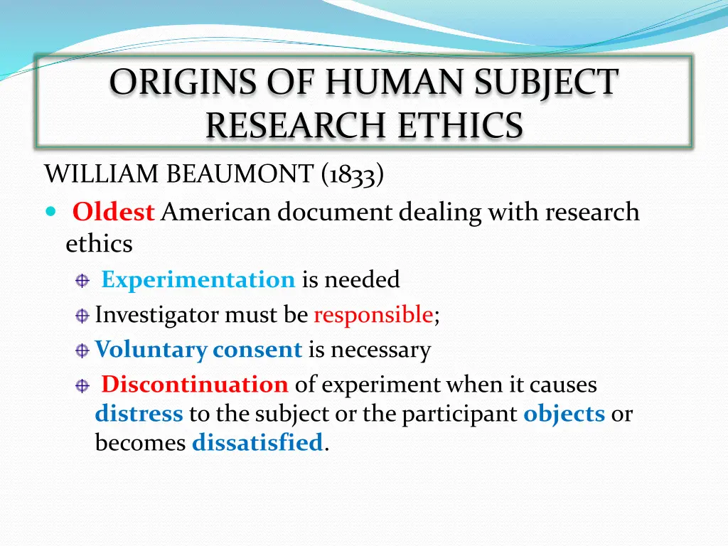 origins of human subject research ethics