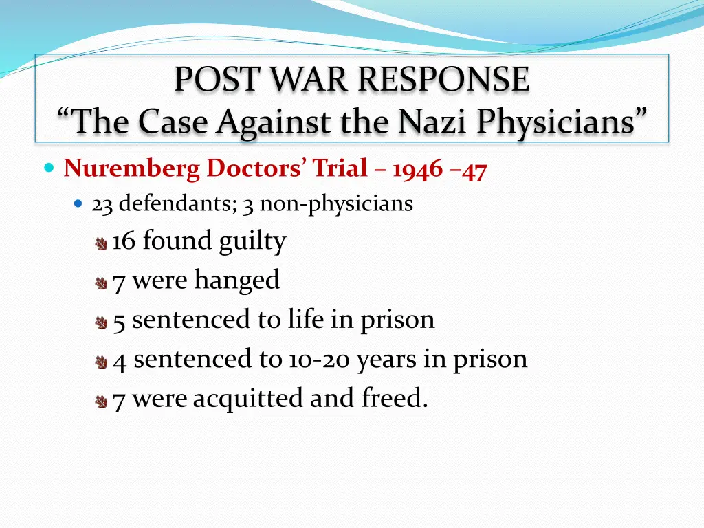 post war response the case against the nazi