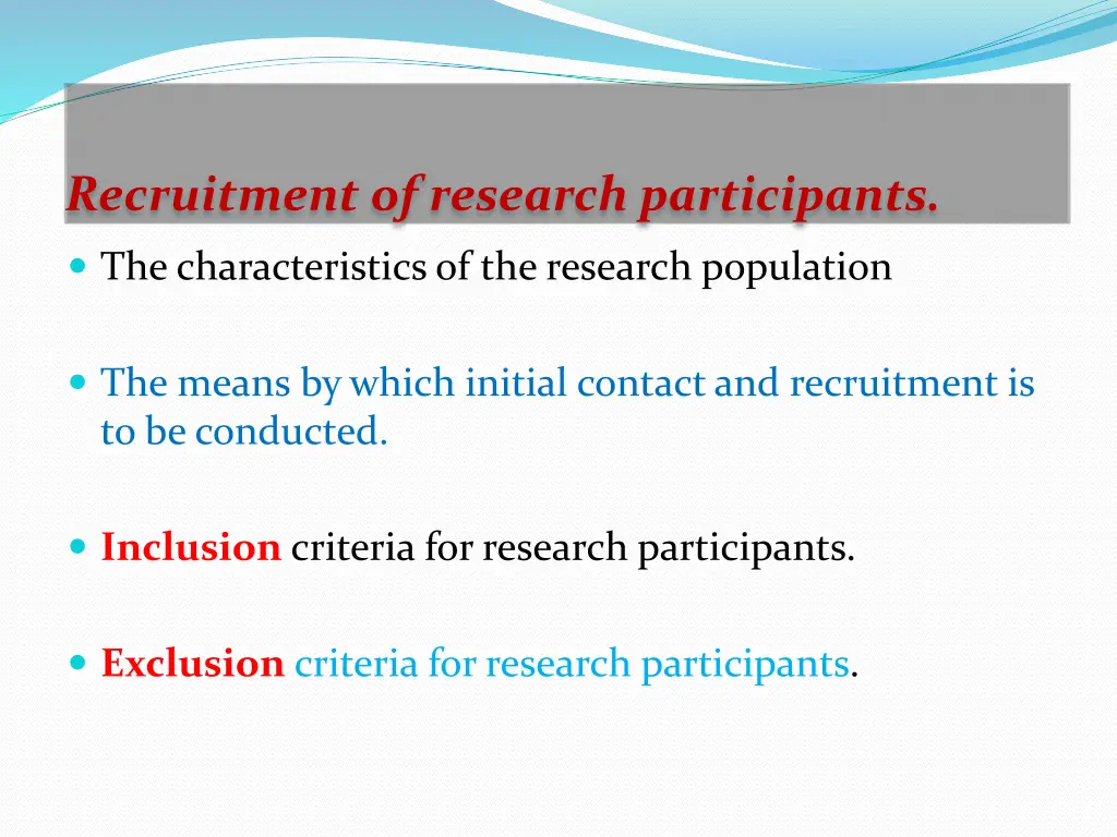 recruitment of research participants