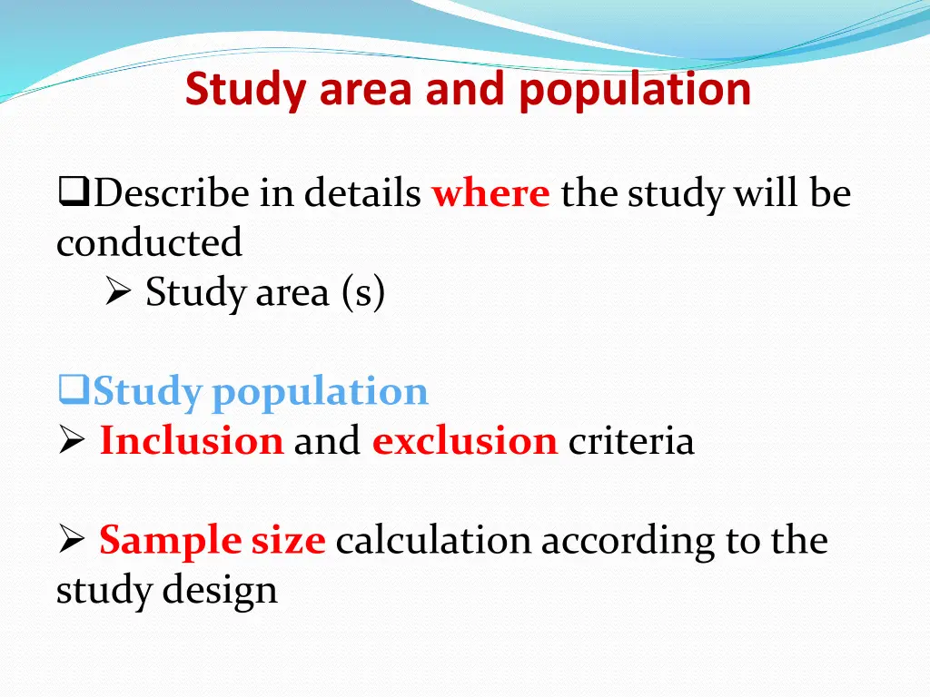 study area and population