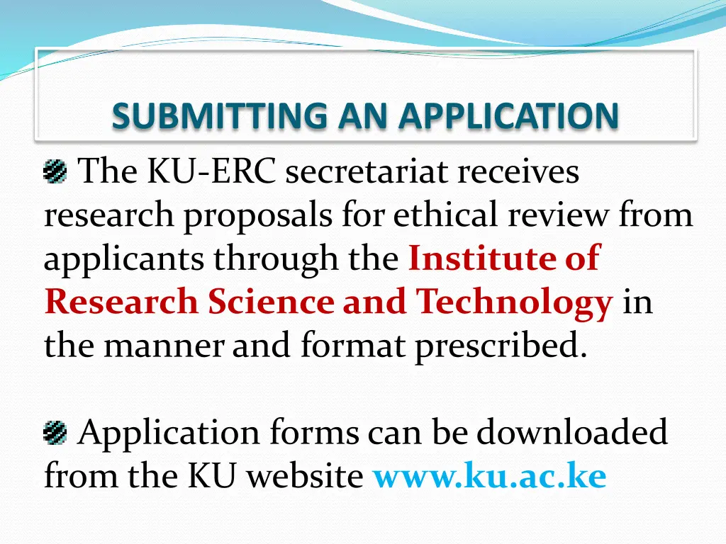 submitting an application the ku erc secretariat