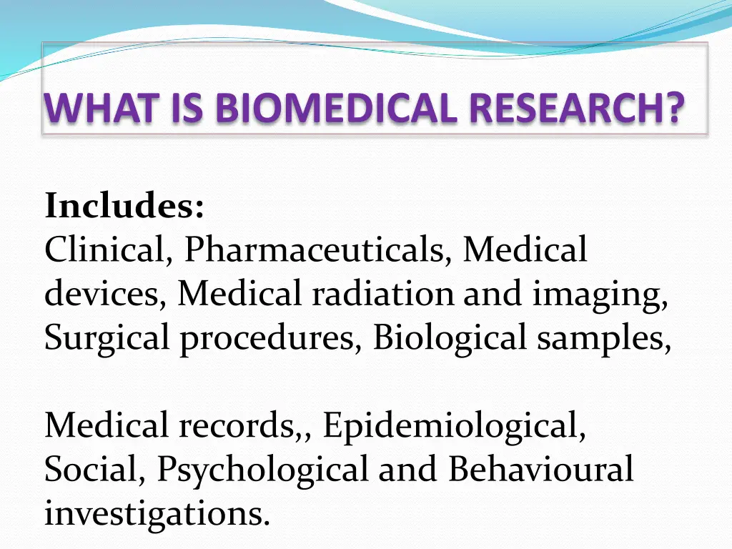 what is biomedical research