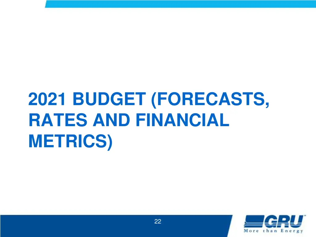 2021 budget forecasts rates and financial metrics