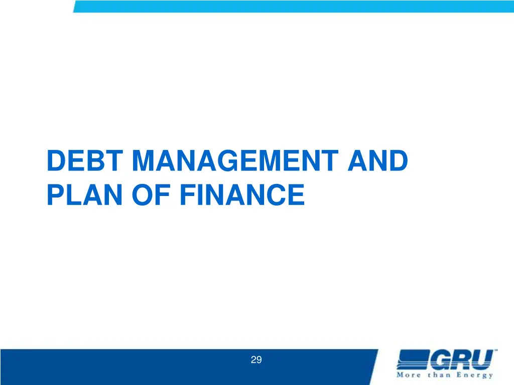 debt management and plan of finance
