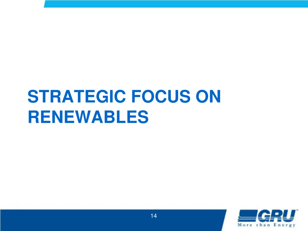 strategic focus on renewables