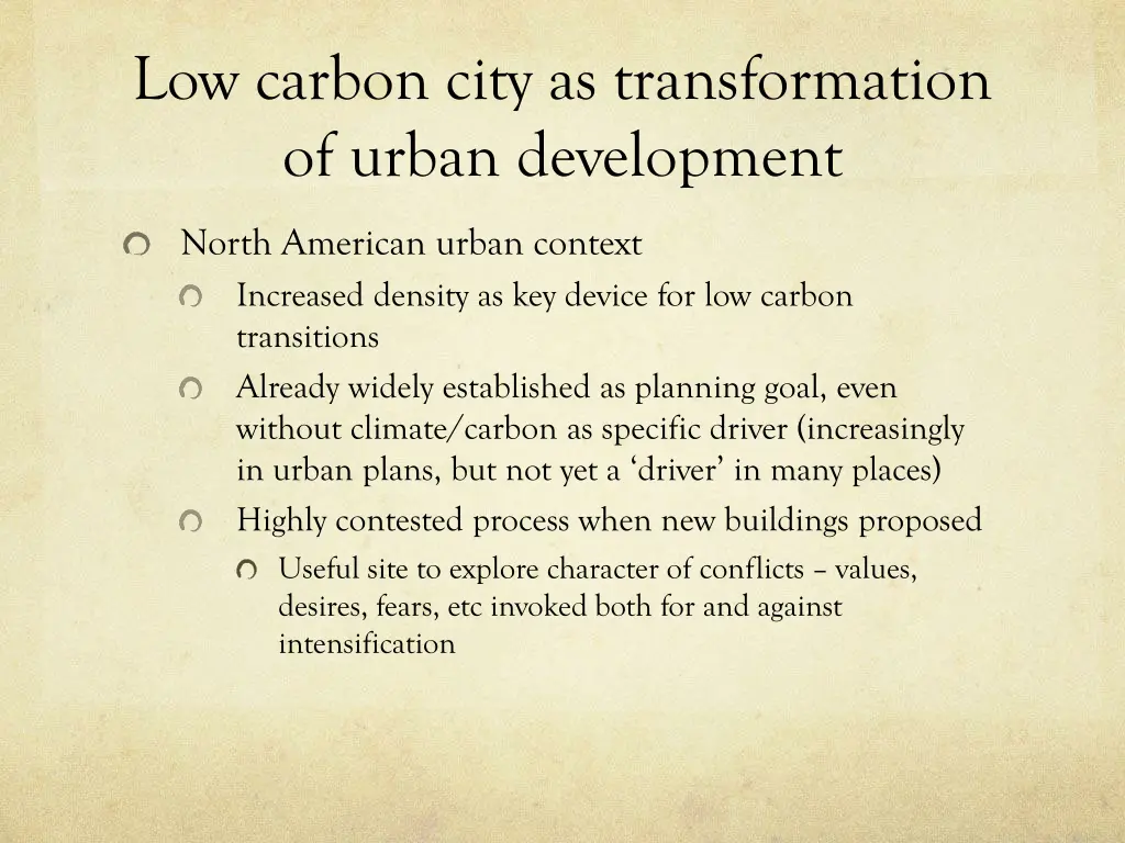 low carbon city as transformation of urban