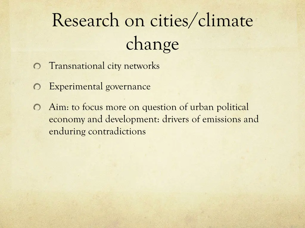 research on cities climate change