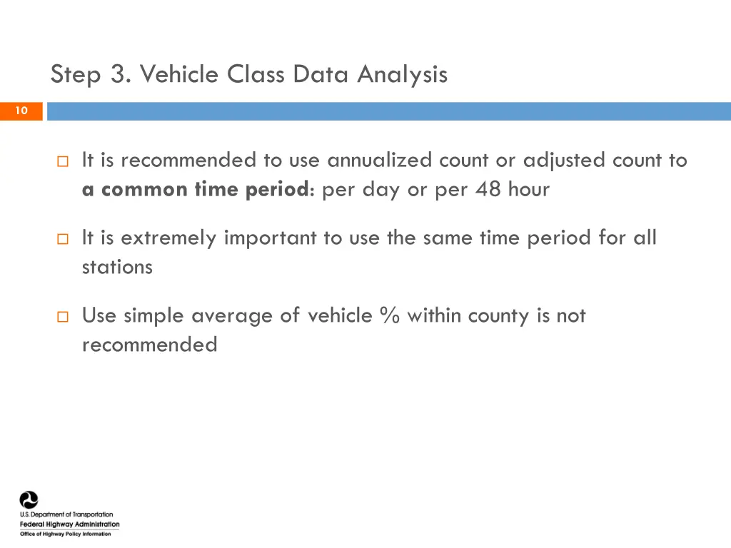 step 3 vehicle class data analysis