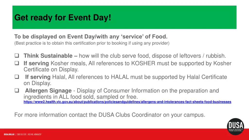 get ready for event day