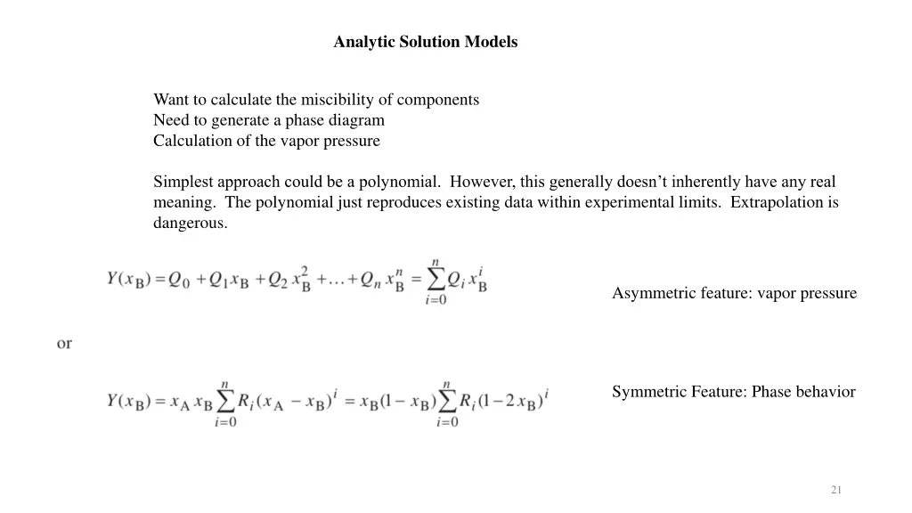 analytic solution models