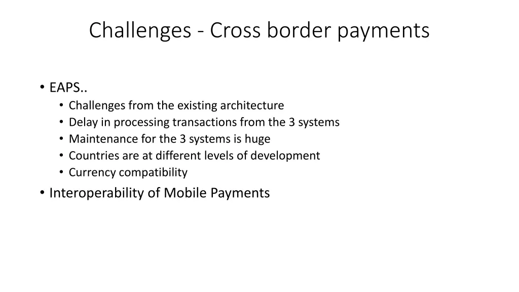 challenges cross border payments