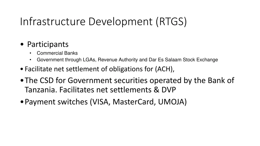 infrastructure development rtgs 1