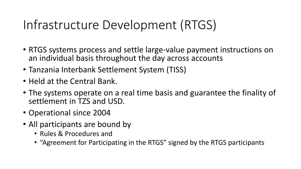 infrastructure development rtgs