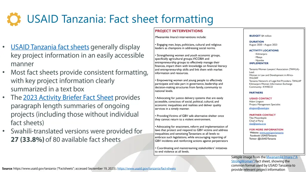 usaid tanzania fact sheet formatting