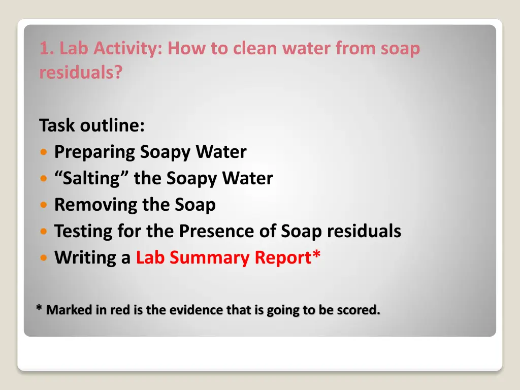 1 lab activity how to clean water from soap