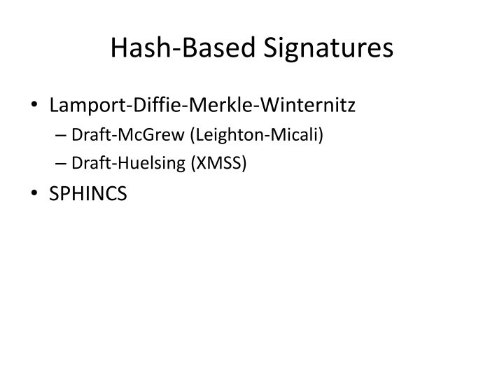 hash based signatures