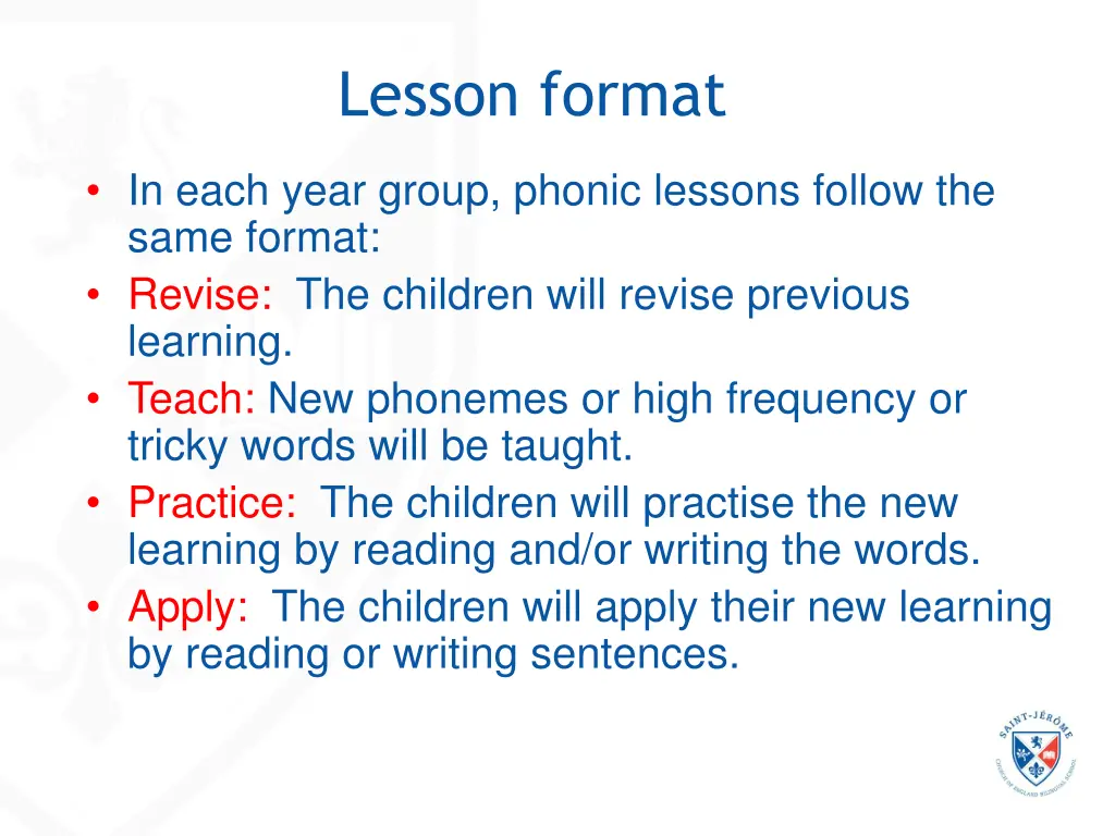lesson format