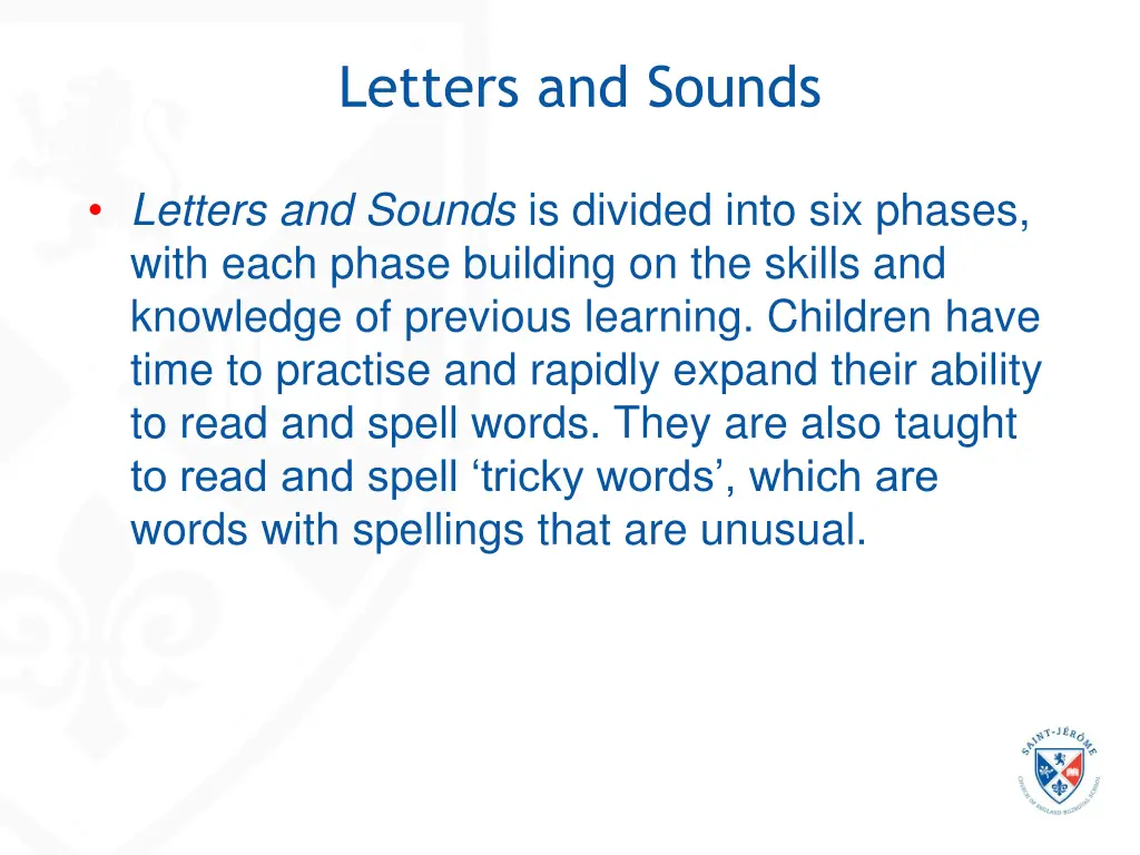 letters and sounds