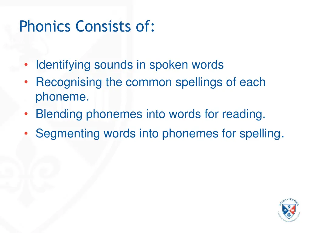 phonics consists of 1