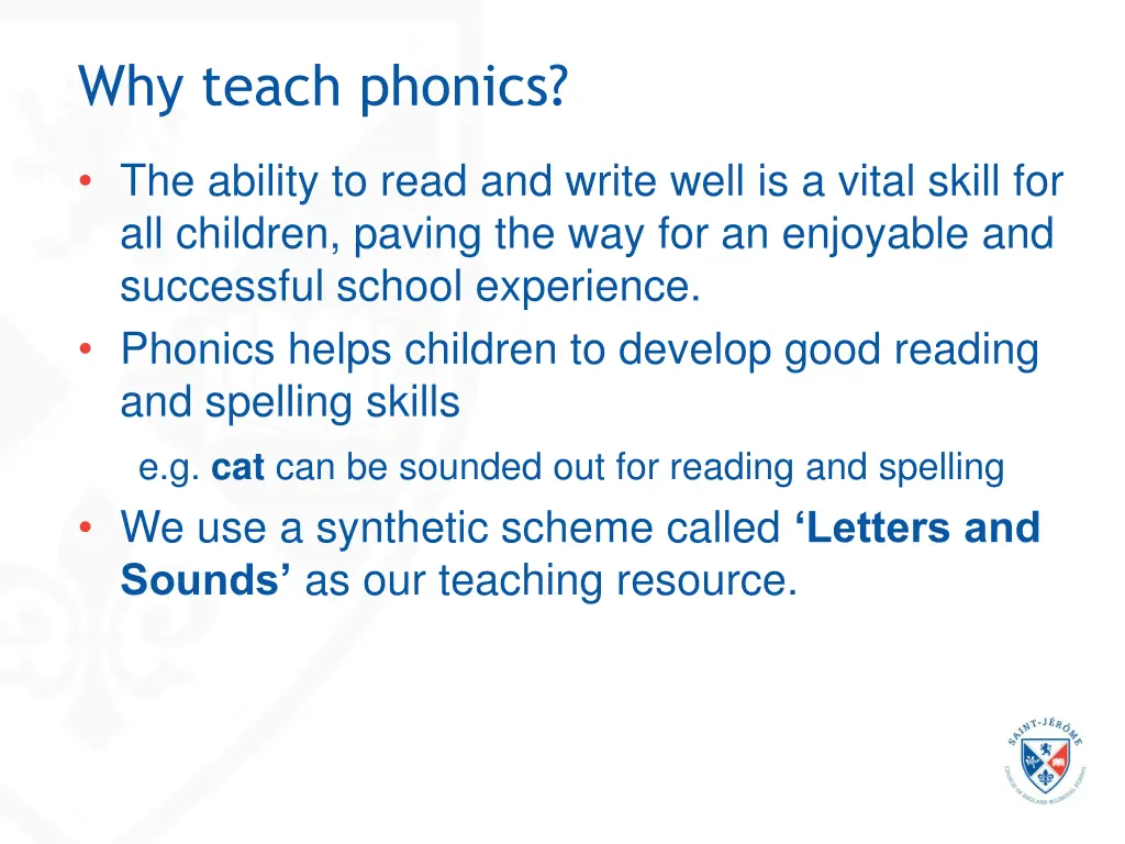 why teach phonics