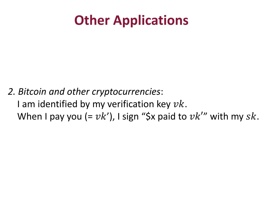 other applications