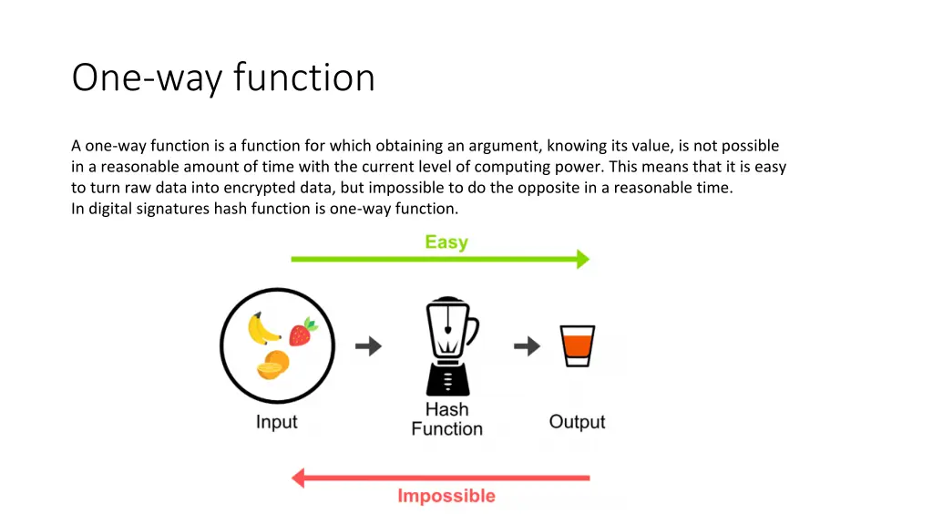 one way function