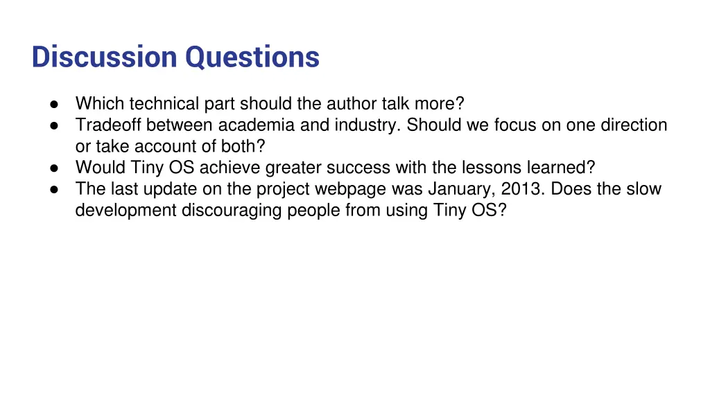 discussion questions