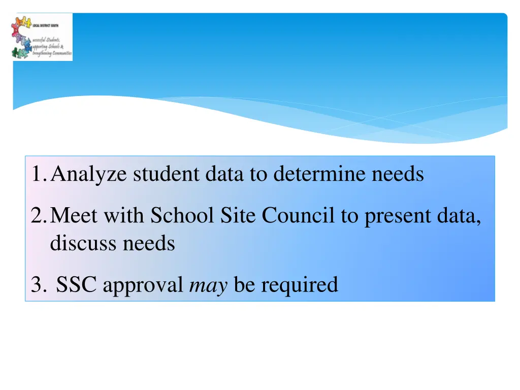 1 analyze student data to determine needs