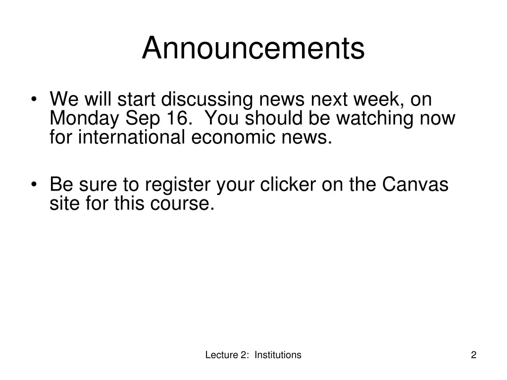 announcements