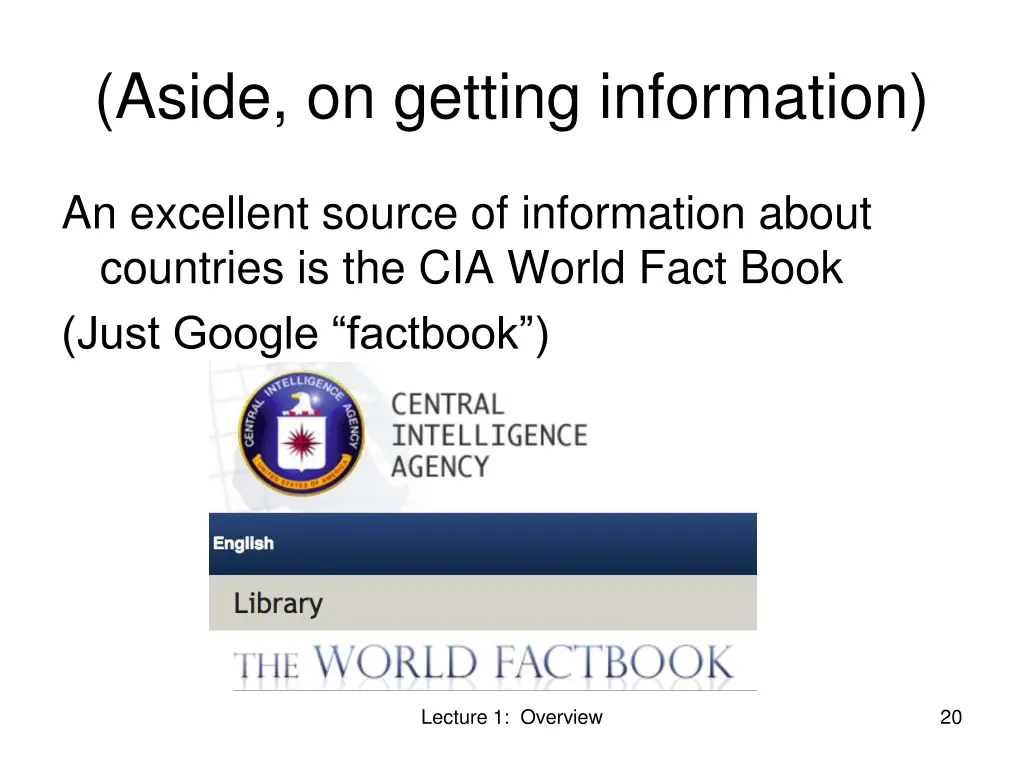 aside on getting information