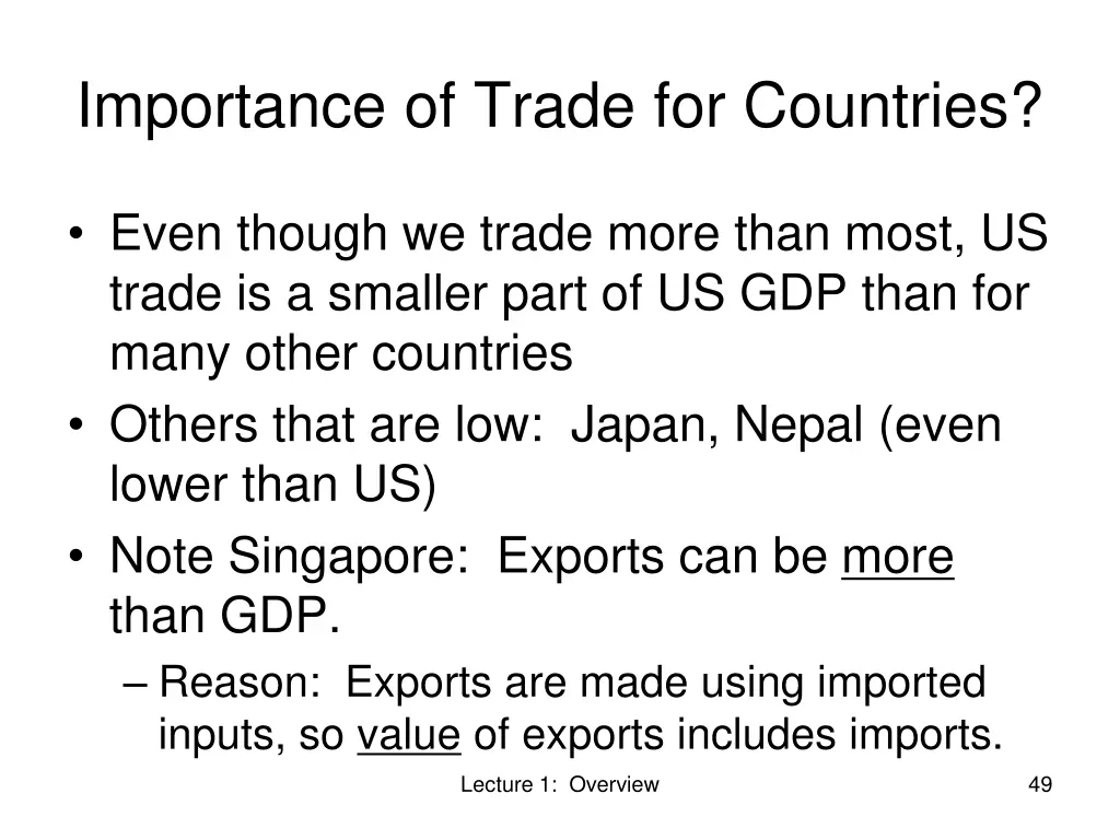 importance of trade for countries 1