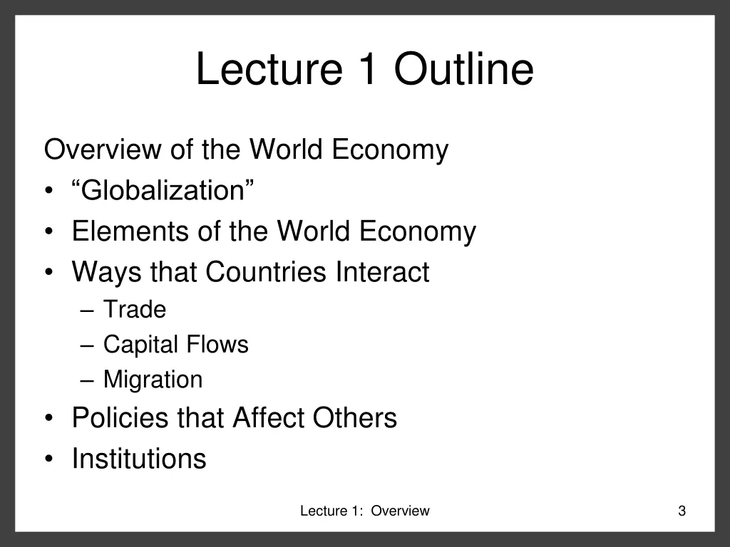lecture 1 outline