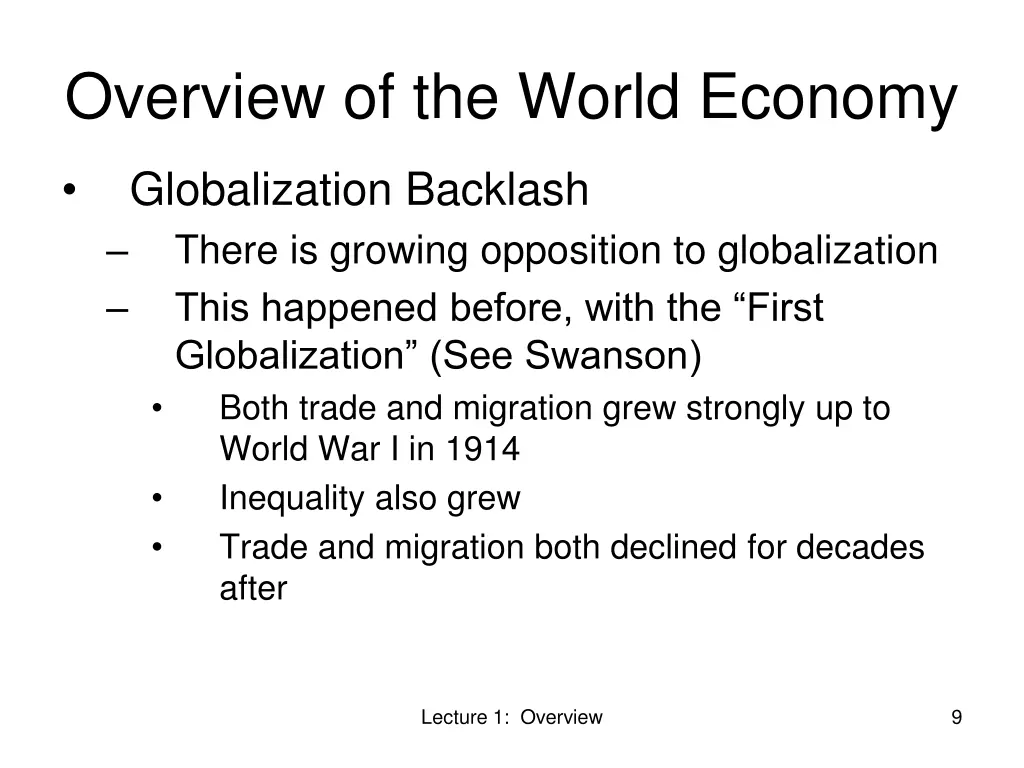 overview of the world economy 2