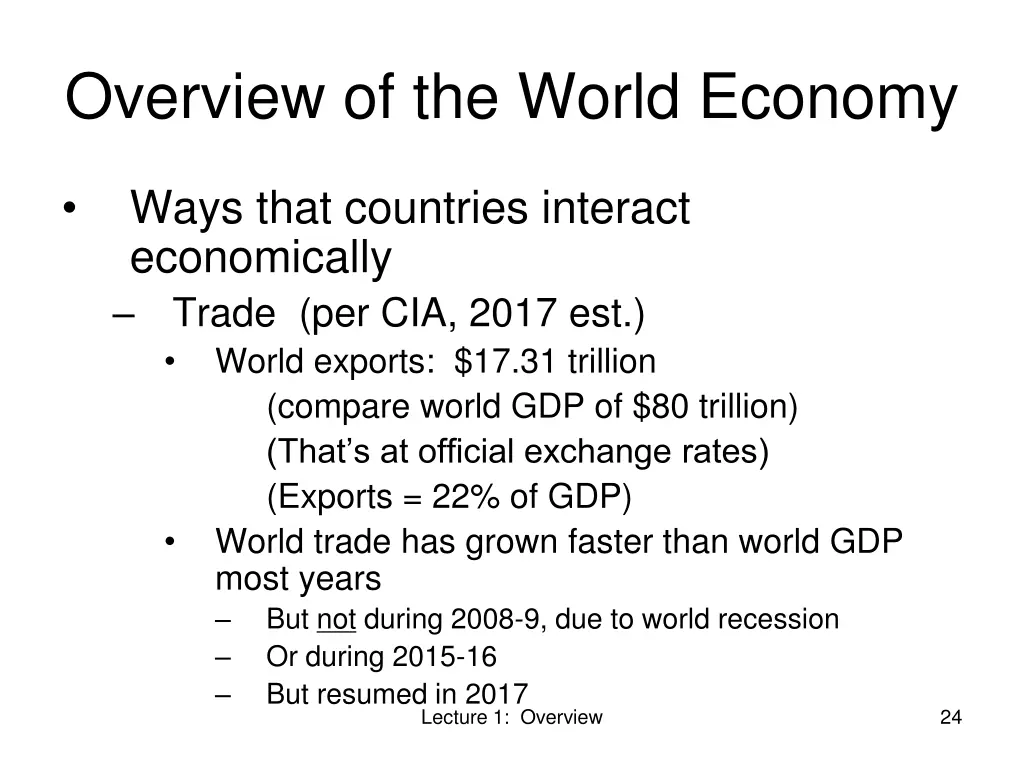 overview of the world economy 7