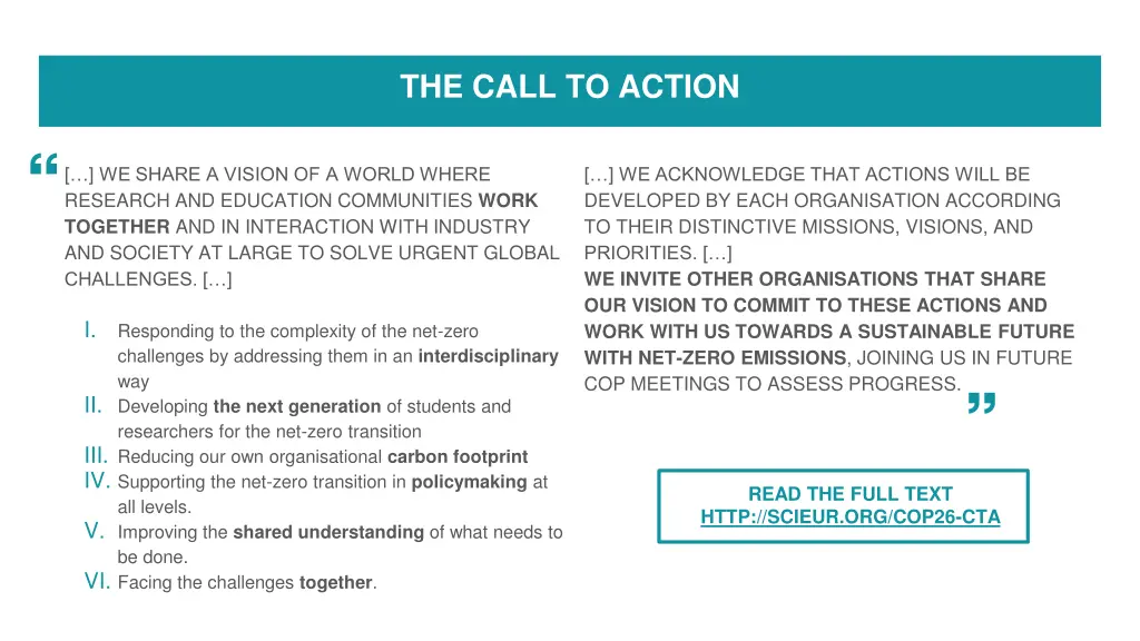the call to action