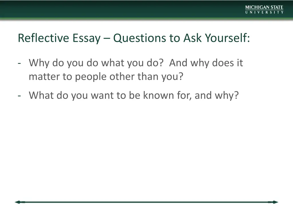 reflective essay questions to ask yourself