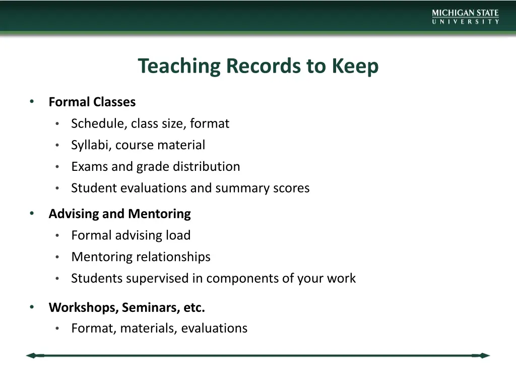 teaching records to keep