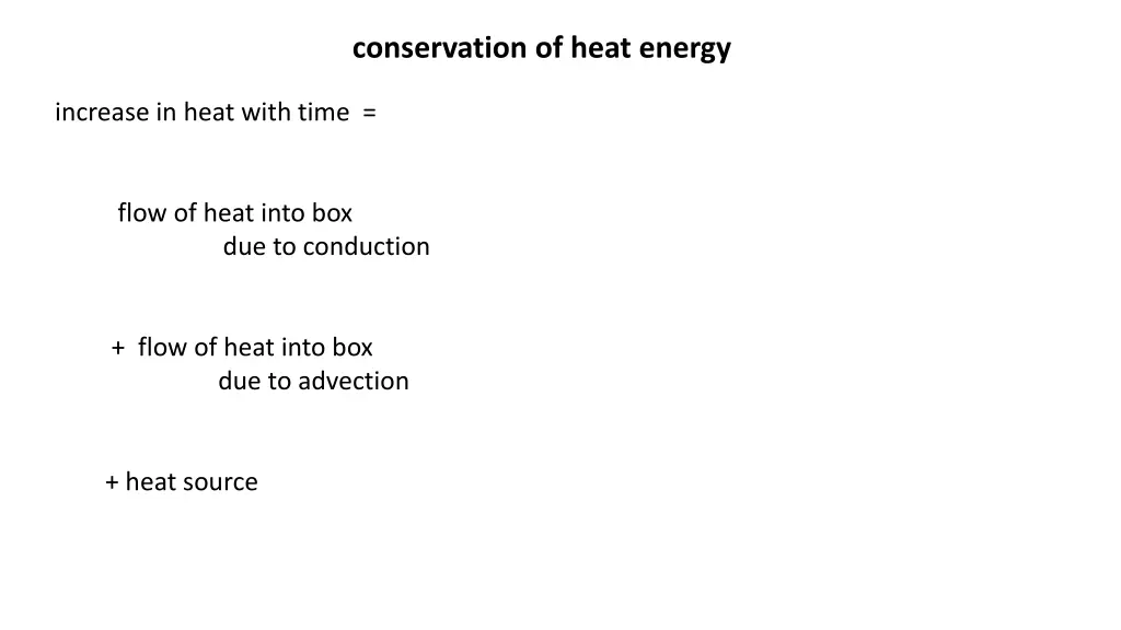 conservation of heat energy