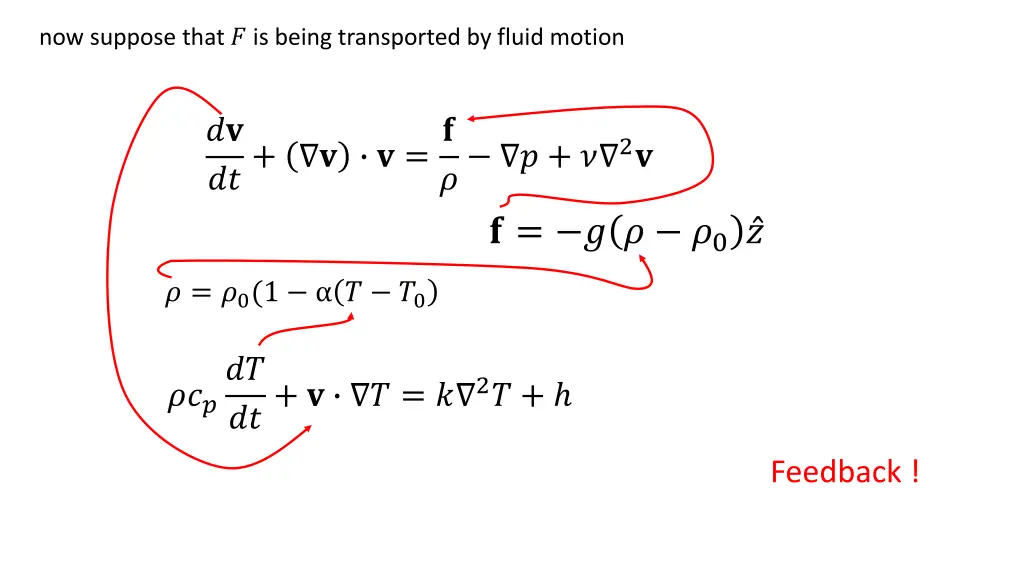 now suppose that is being transported by fluid