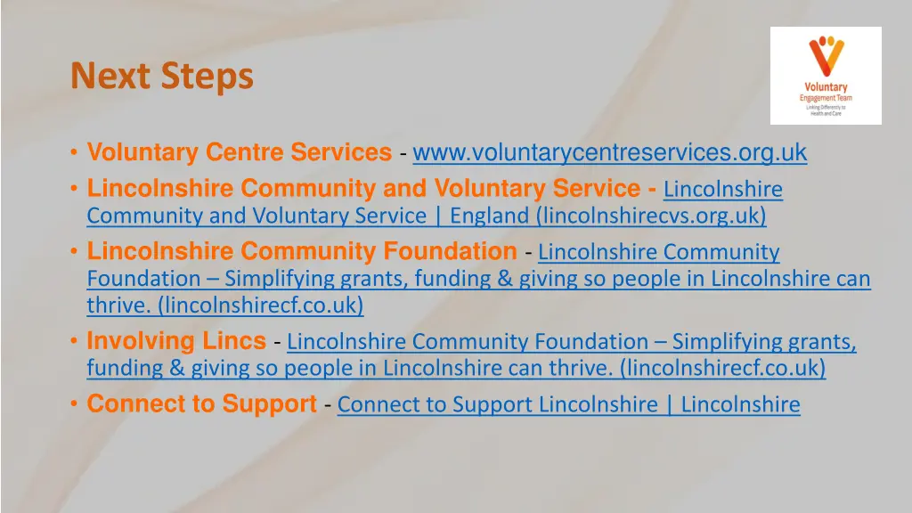 next steps