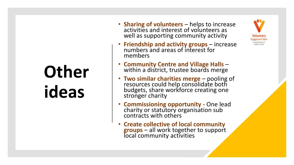 sharing of volunteers helps to increase