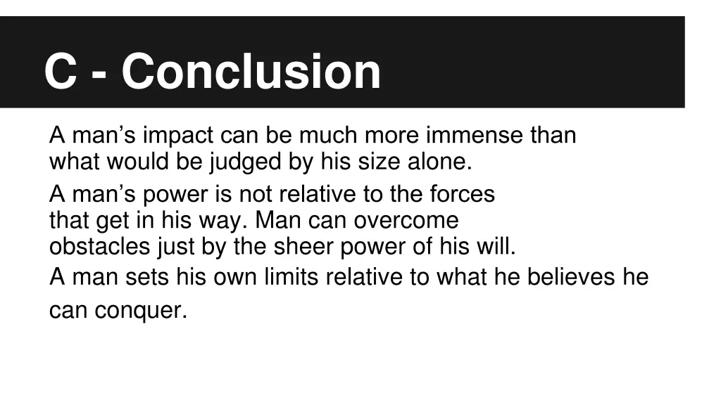 c conclusion 1