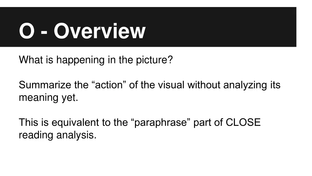 o overview